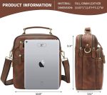 Jack&Chris Leather Man Purse Shoulder Bag,Small Mens Crossbody Messenger Bags for Work,Men Satchel Handbag - Image 2